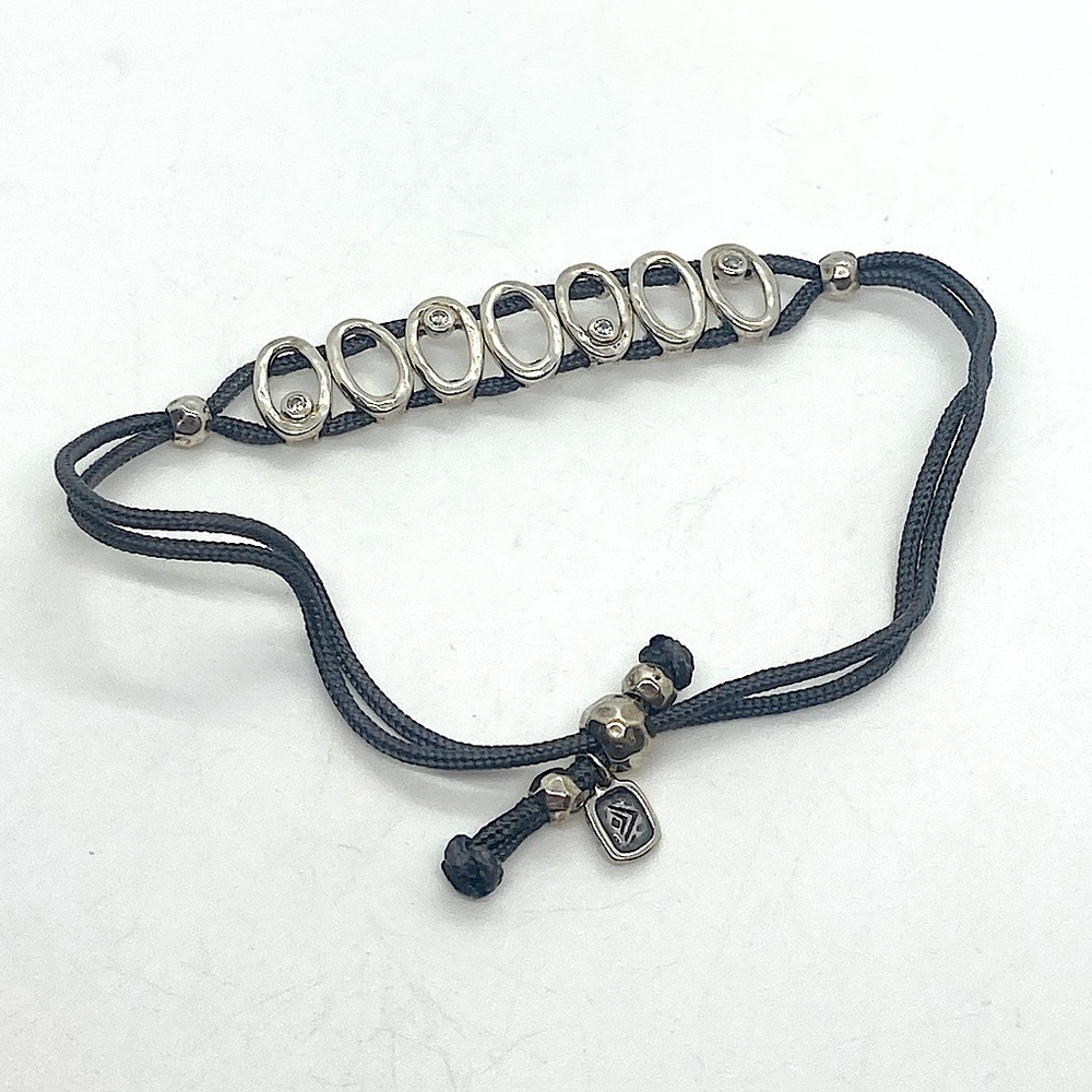 Silpada 925 Sterling Silver & CZ  Sweet Deal Adjustable Cord Bracelet B2418 | OS
